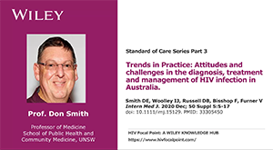 Prof Don Smith comments on standard of care - HIV